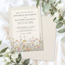 Wildflower Watercolor Boho Floral Wedding