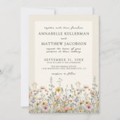Wildflower Watercolor Boho Floral Wedding Einladung (Vorderseite)