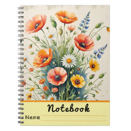 Wildflower Watercolor Bouquet Notizblock