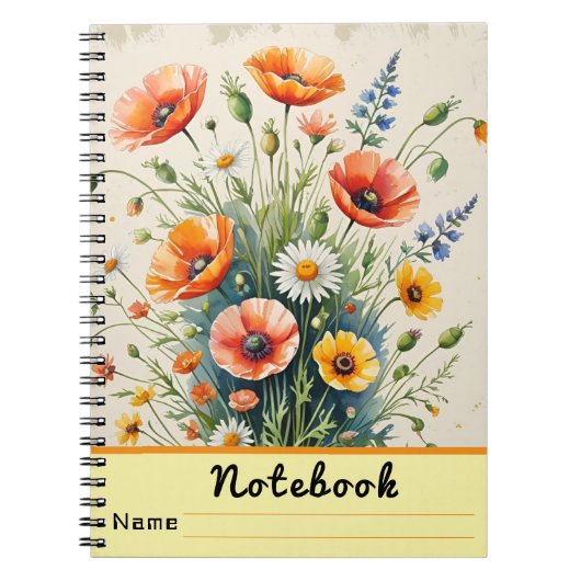 Wildflower Watercolor Bouquet Notizblock (Vorderseite)