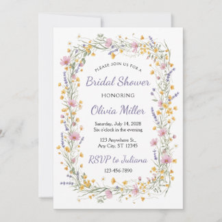 Wildflower Watercolor Bridal Shower Invite Einladung