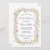 Wildflower Watercolor Bridal Shower Invite Einladung (Vorne/Hinten)