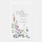 Wildflower Watercolor Floral 35th Birthday Serviette (Vorderseite)