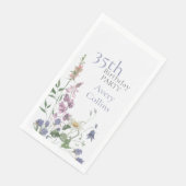 Wildflower Watercolor Floral 35th Birthday Serviette (Ecke)