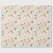 Wildflower Watercolor Floral Boho Fall Botanics Geschenkpapier (Flach)