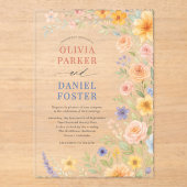 Wildflower Watercolor Floral Wedding Acryleinladungen (Vorderseite)