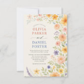 Wildflower Watercolor Floral Wedding Einladung (Vorderseite)
