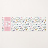 Wildflower Watercolor Monogram Yogamatte (Vorderseite (Horizontal))