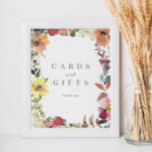 Wildflower Watercolor Wedding Cards Gifts Sign Poster