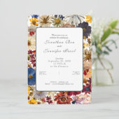 Wildflower Watercolor Wedding Invitation Einladung (Stehend Vorderseite)