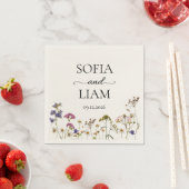 Wildflower Watercolor Wedding Serviette (Beispiel)