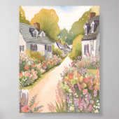 Wildflower Way | Coastal Beach Town Watercolor Poster (Vorne)
