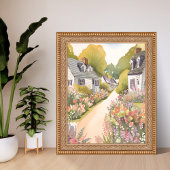 Wildflower Way | Coastal Beach Town Watercolor Poster