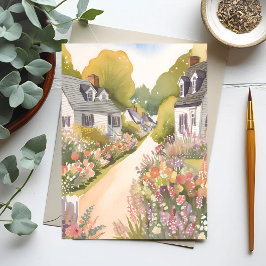 Wildflower Way | Coastal Beach Town Watercolor Postkarte