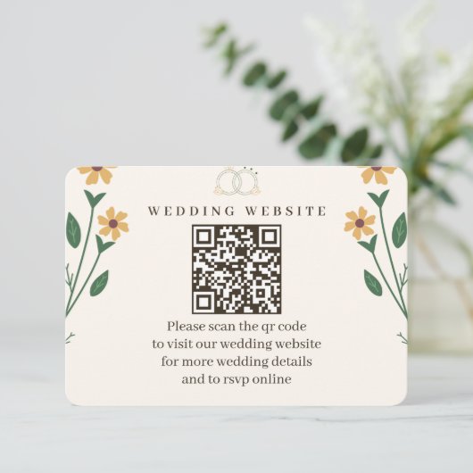 Wildflower Wedding Enclosure Card  Begleitkarte (Stehend Vorderseite)