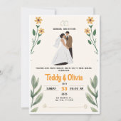 Wildflower Wedding Invitation Einladung (Vorderseite)