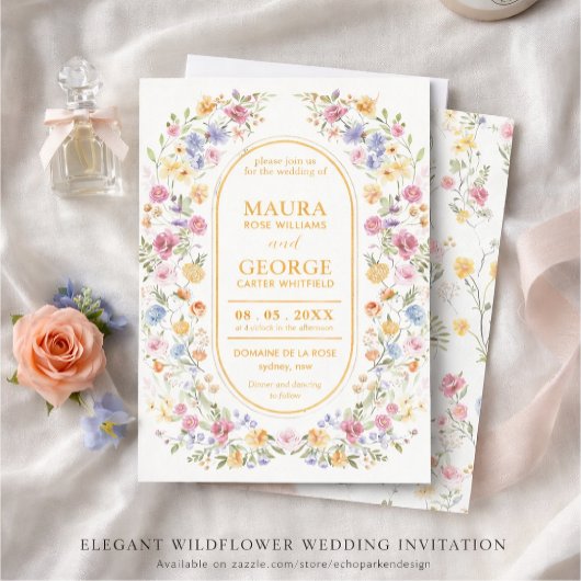 Wildflower wedding invitation einladung