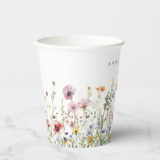 Wildflower Wedding Pappbecher (Vorderseite)