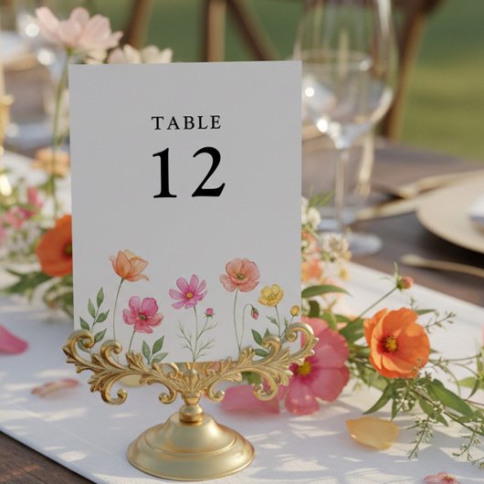 Wildflower Wedding Pretty Flower Table Number Tischnummer