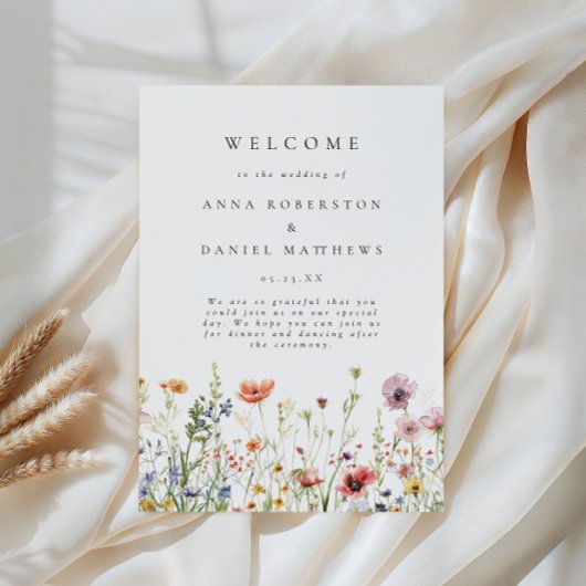 Wildflower Wedding Program Programm