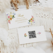 Wildflower Wedding QR Code RSVP Card Begleitkarte