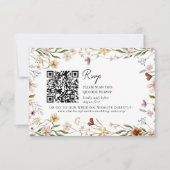 Wildflower Wedding QR RSVP Enclosure Card Einladung (Vorderseite)