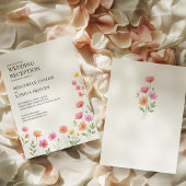 Wildflower Wedding Reception Pink Orange Floral Einladung