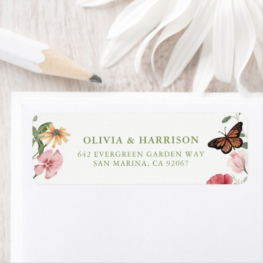 Wildflower Wedding Return Address Labels (Insitu)