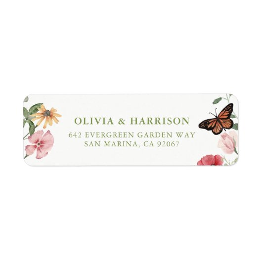 Wildflower Wedding Return Address Labels (Vorne)