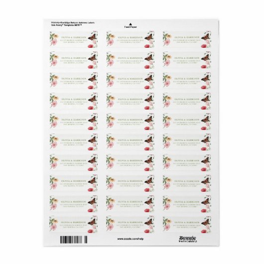 Wildflower Wedding Return Address Labels (Vorne)
