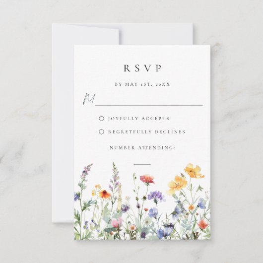 Wildflower Wedding RSVP Card (Vorderseite)