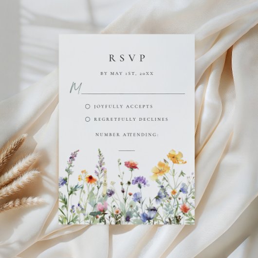 Wildflower Wedding RSVP Card