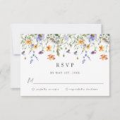 Wildflower Wedding RSVP Card Karte (Vorderseite)