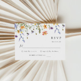 Wildflower Wedding RSVP Card Karte