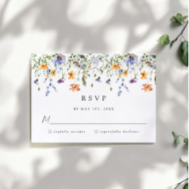 Wildflower Wedding RSVP Card Karte