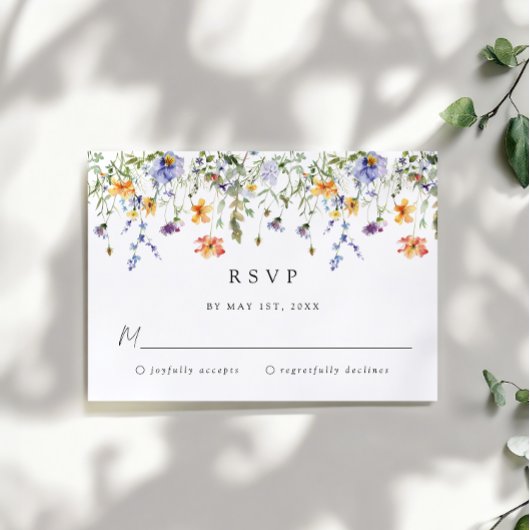 Wildflower Wedding RSVP Card Karte