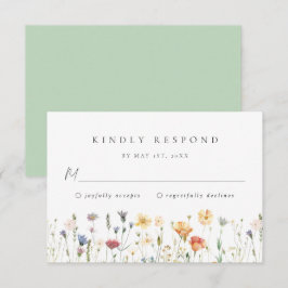 Wildflower Wedding RSVP Card Karte