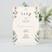 Wildflower Wedding RSVP Card Karte (Stehend Vorderseite)