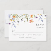 Wildflower Wedding RSVP Card Karte (Vorderseite)