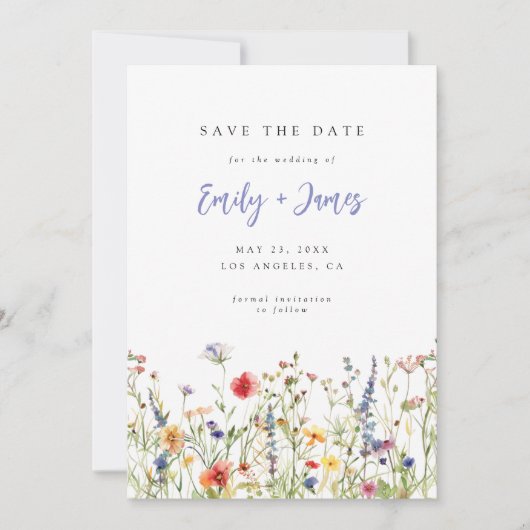 Wildflower Wedding Save The Date (Vorderseite)
