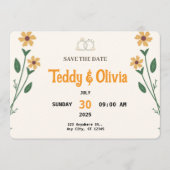 Wildflower Wedding Save the Date Card  (Vorderseite)