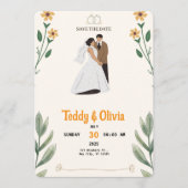 Wildflower Wedding Save the Date Card  (Vorderseite)