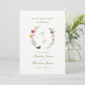 Wildflower Wedding Save the Date Card Einladung (Stehend Vorderseite)
