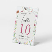 Wildflower Wedding Table Number Sockelschild (Vorderseite)