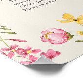 Wildflower Wedding Welcome Seating Chart Poster (Ecke)