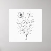 Wildflower Whisper” Minimalist Botanical Print Leinwanddruck (Vorderseite)