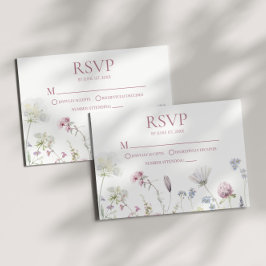 Wildflower Wild Flower Floral Wedding RSVP Card Karte