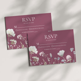 Wildflower Wild Flower Floral Wedding RSVP Card Karte