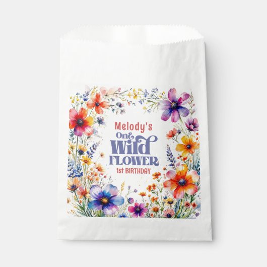 Wildflower Wild One 1st birthday Geschenktütchen (Vorderseite)