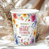 Wildflower Wild One 1st birthday Pappbecher
